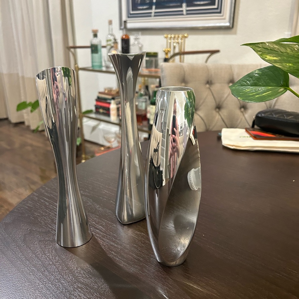 Nambe Sterling Silver Candlesticks